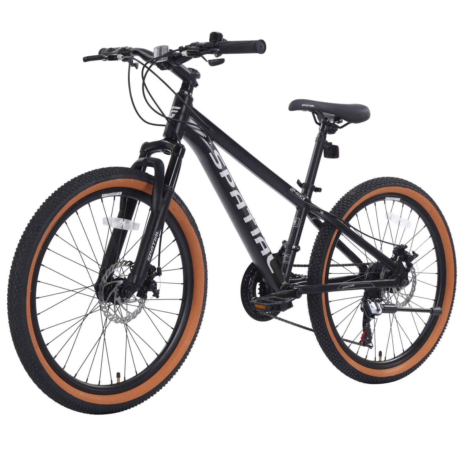 SPATIAL Mountain Bike 24 Inch, 21 Speed Aluminum Frame Lightweight Bike,Dual Disc Brake Bicycle for Teenager