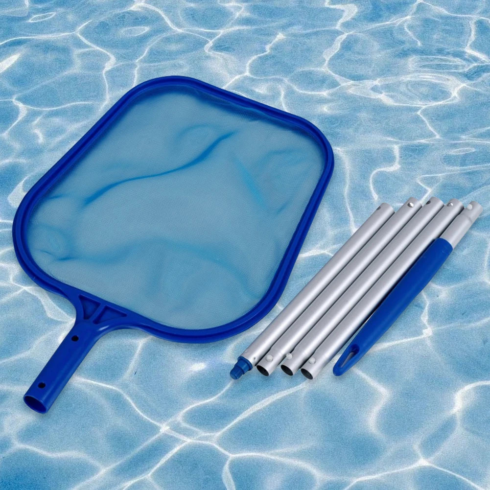 Swimming Pool Leaf Skimmer Net with 5 Sections Aluminum Pole Ultra Fine Mesh Netting Bag Basket for Swimming Pools Spas Hot Tubs