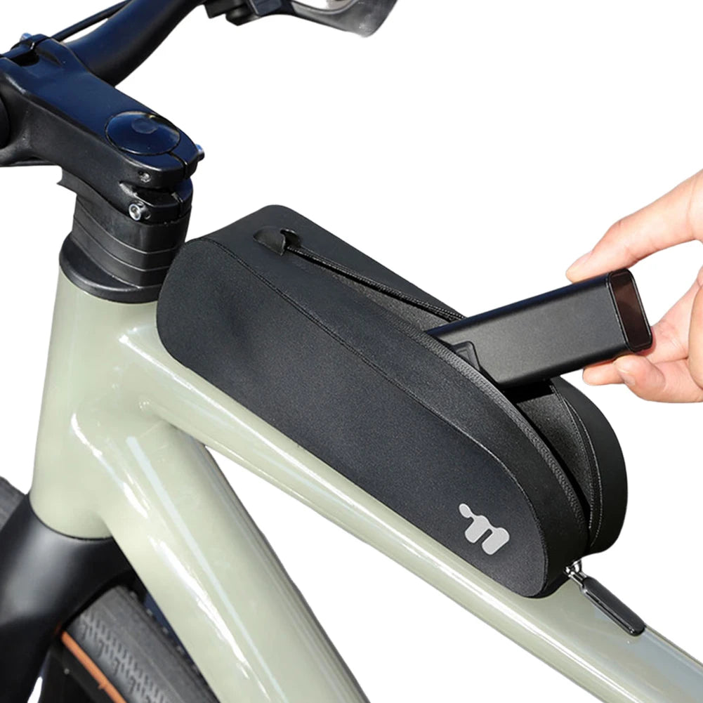 0.7L Bicycle Top Tube Bag Waterproof Cycling Tools Storage Bag TPU Cycling Front Bag for Outdoor Riding