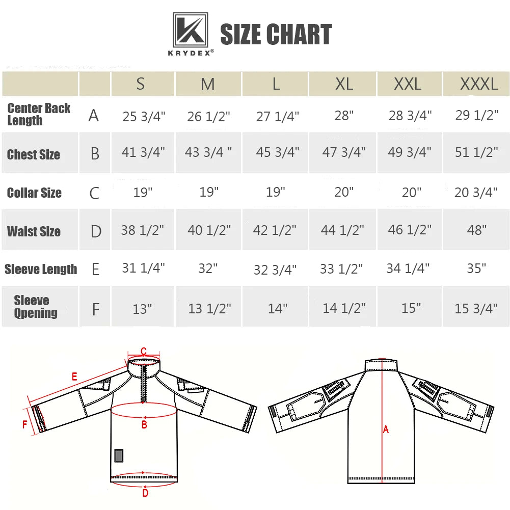 KRYDEX Combat Shirt with Elbow Pads For Hunting Outdoor Tops Tactical Clothes MC Tiger Stripes Shirts