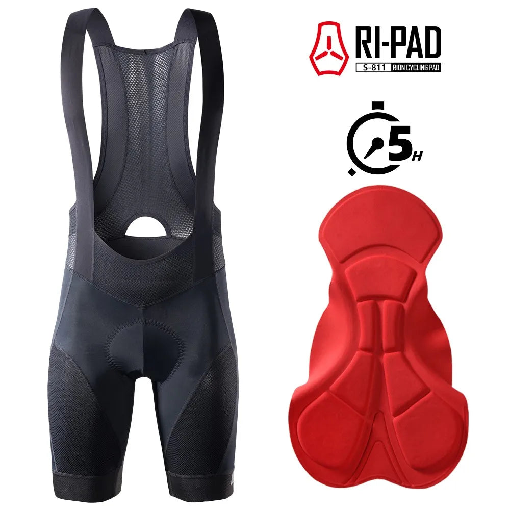 RION Elastic Interface Cushion Upgrade Men Cycling Bib Shorts MTB Road Bike Tights Race Bicycle Culotte Ropa Ciclismo Hombre
