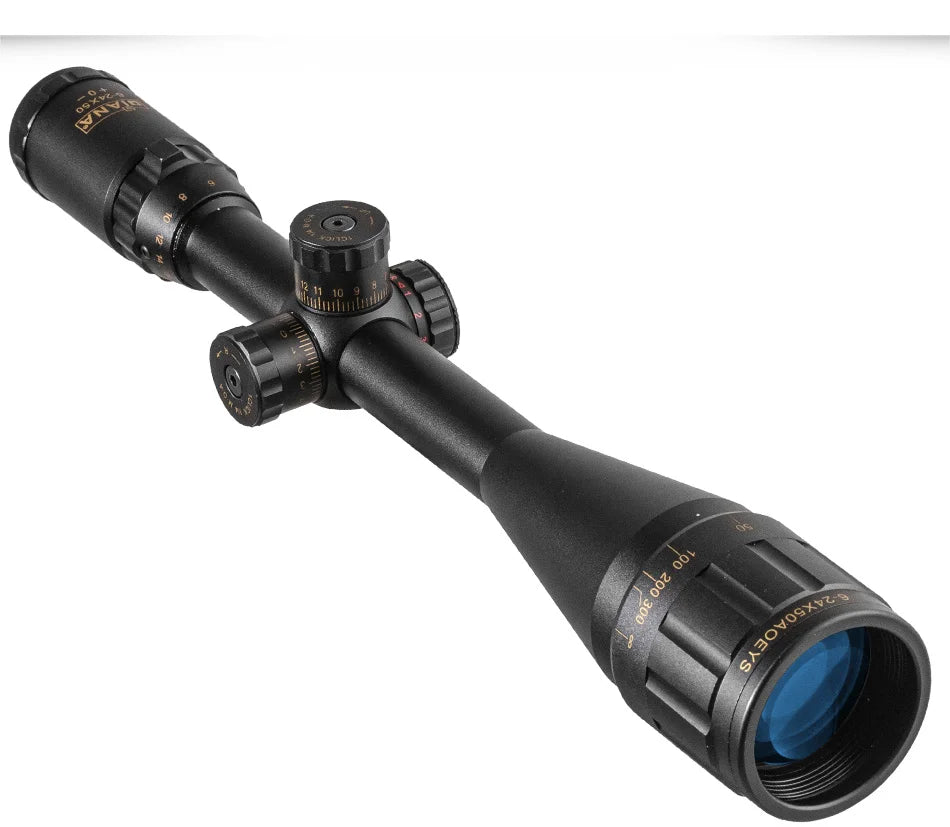 DIANA 6-24x50 Locking Tactical Rifle Scope Green and Red Cross with Light Sniper Gear Hunting Optical Scope Scope Aiming Rifle