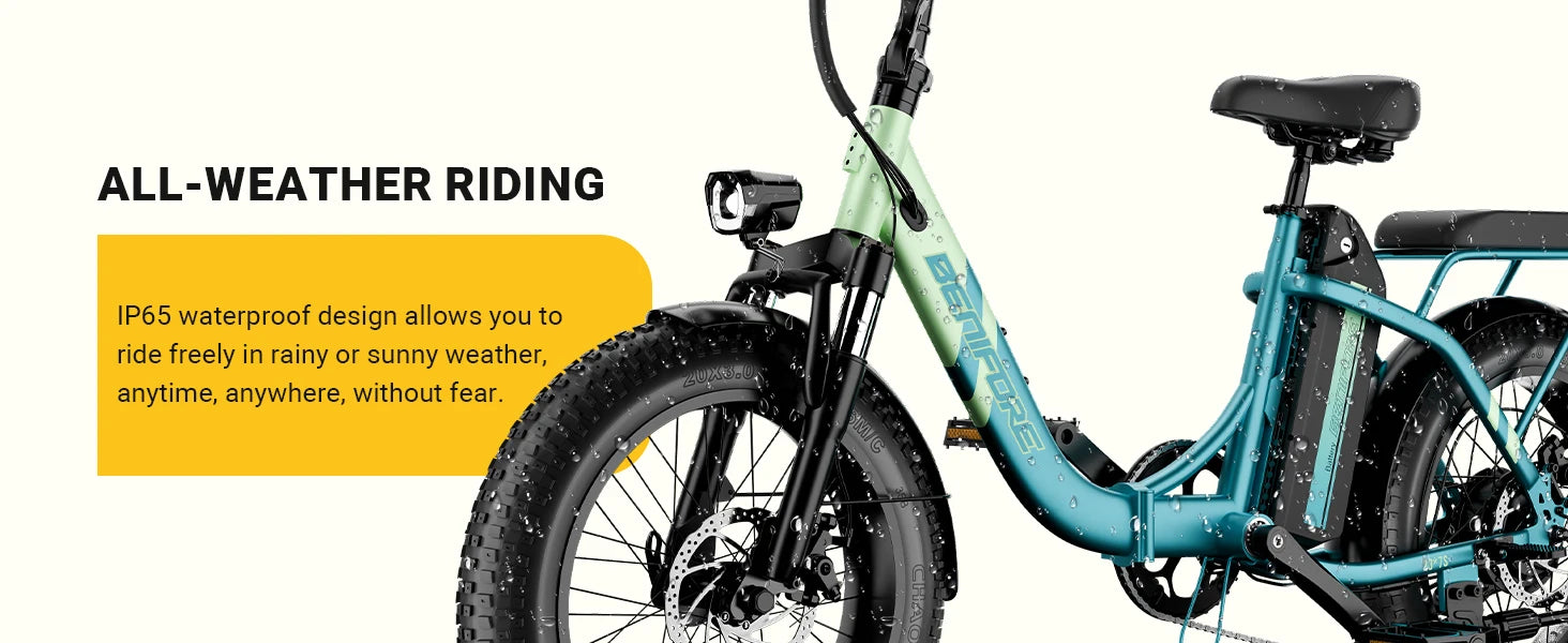 City E-Bike 750W Motor 48V15AH Battery with Seat Back + Footrest Electric Bike 26*3.0-inch Fat Tire NFC Unlock Electric Bicycle