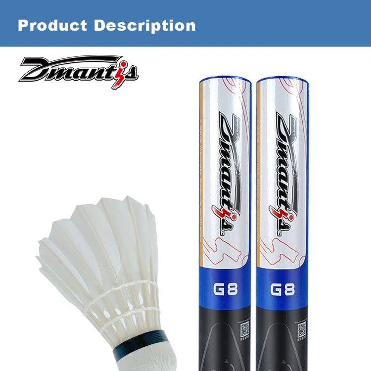 12Pcs G8 Professional Competition Badminton Shuttlecocks Birdies Full Goose Feather Ball