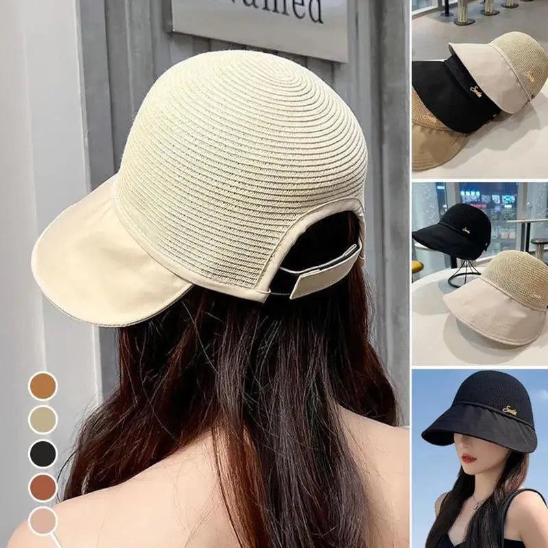 Sun Visor Hats For Women Sun Straw Hat With UV Protection Wide Brim Enlarged Rounded Edge For Women Girlfriend