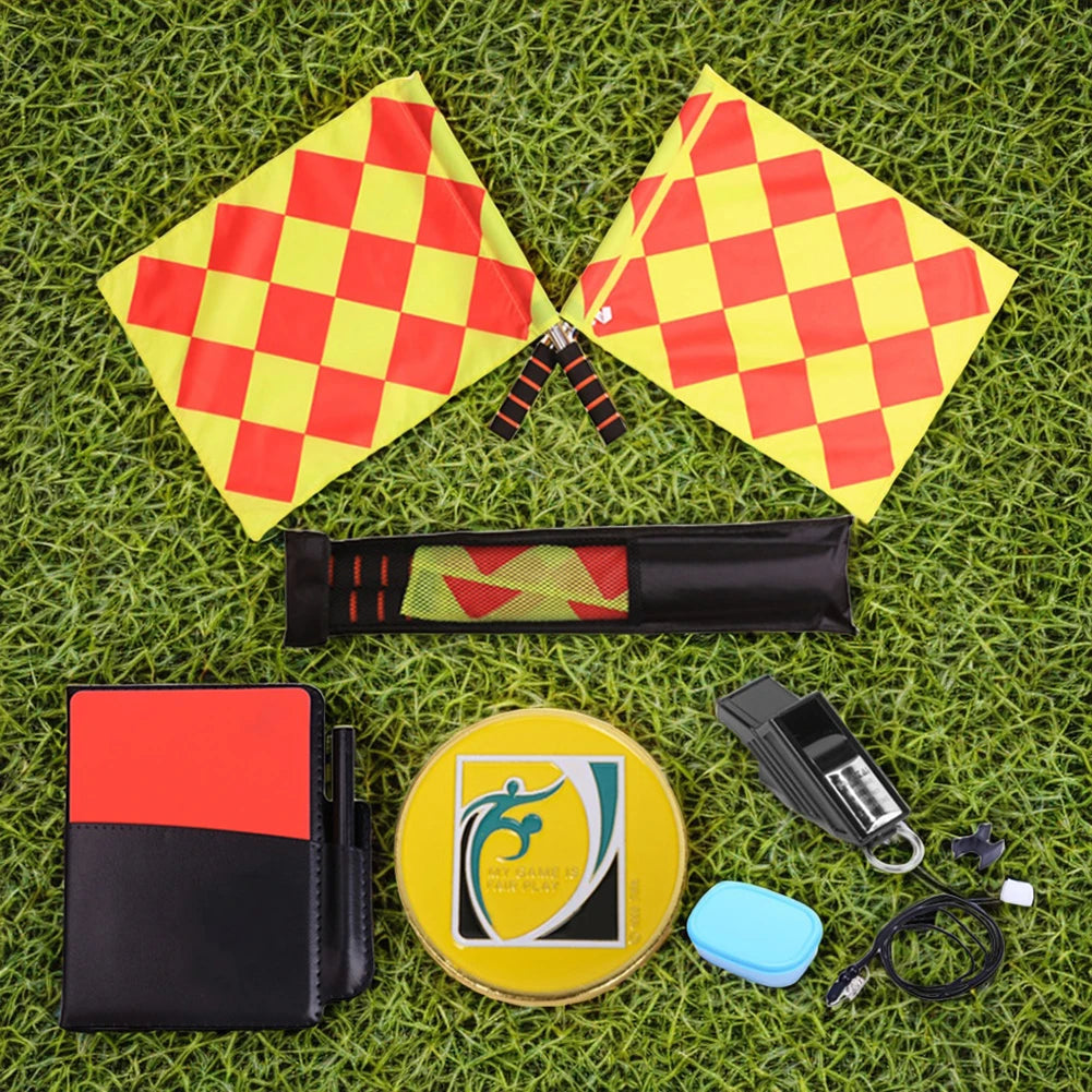 Soccer Referee Kit Soccer Referee Flag Soccer Referee Cards Referee Whistle Sport Training Useful Referee Tool
