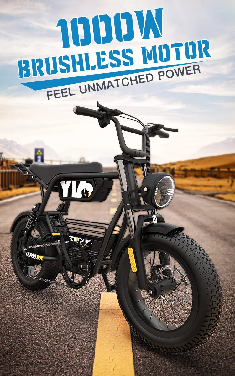 Coswheel Ebike Y16 Adult Electric Bike 1000W 48V 15AH Commuting Fat Tire E-Bike Mountain Electric Bike Off-Road Electric bicycle