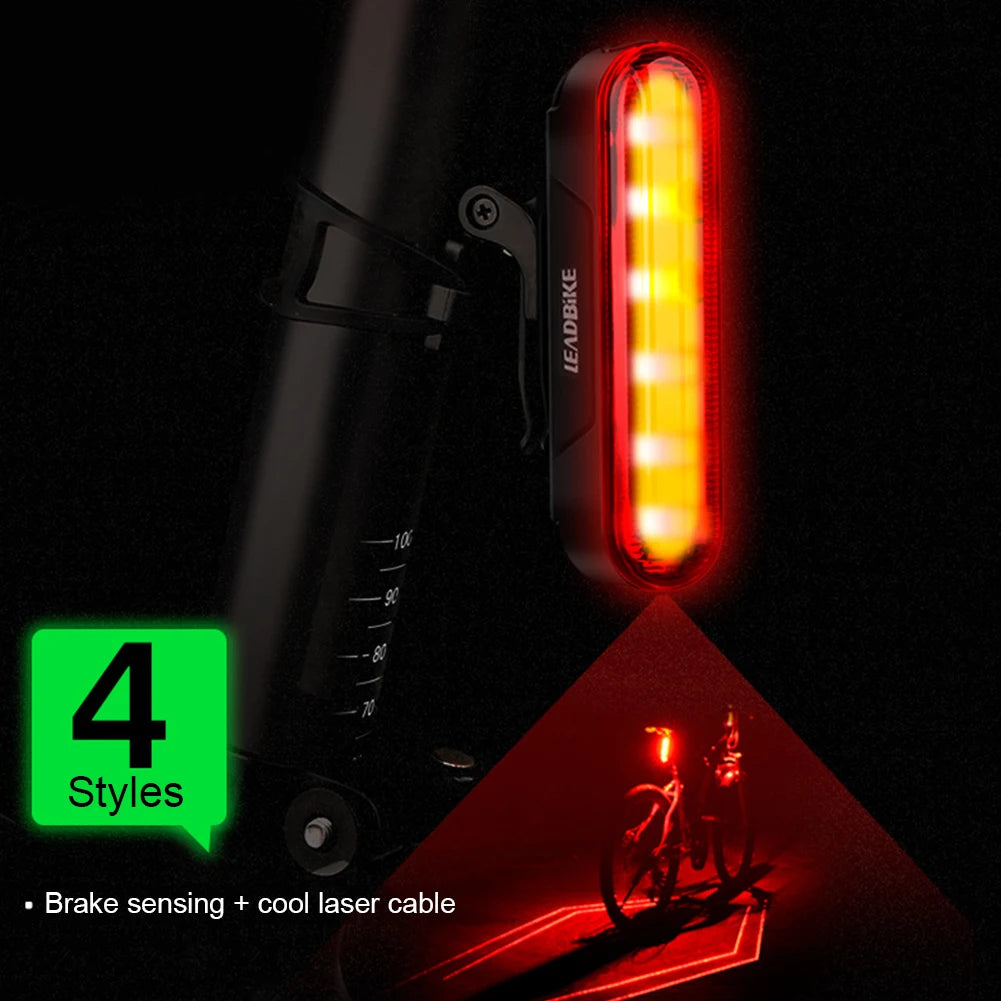 High Brightness Bike Rear Lamp USB Charging Bike Rear Night Light Brake Sensing Cycling Safety Warning Light for Bike Seat Post