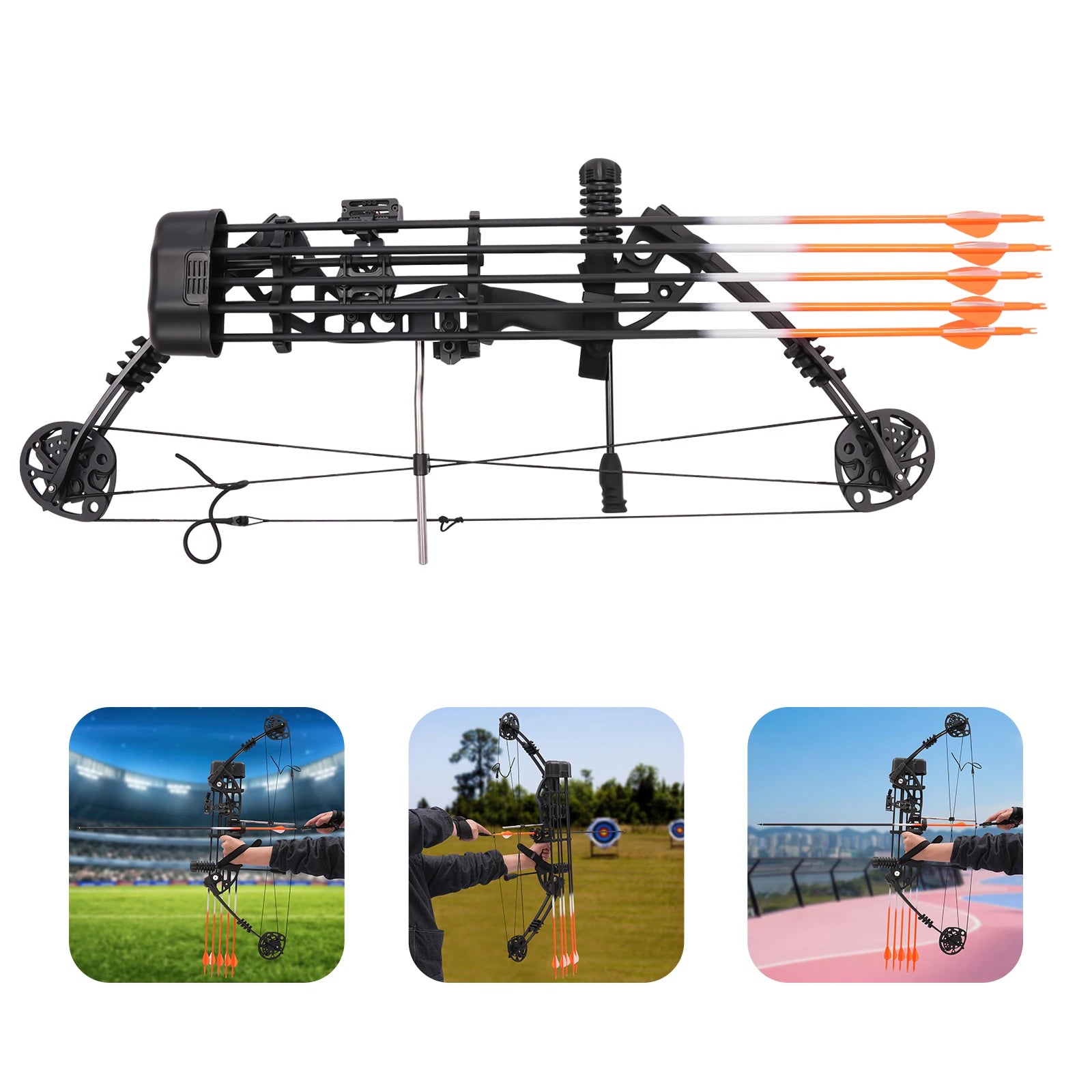 Compound Bow Arrow Set Archery Hunting Bow Set with Arrows and Target Papers, Draw Weight 30-60 lbs, Draw Length 19-30