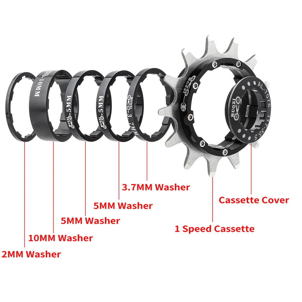 MUQZI Bike Cassette Freewheel Kit Single Speed MTB Flywheel Sprocket Conversion