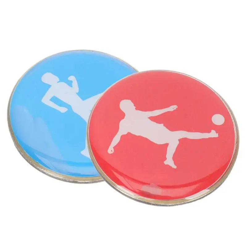 1pc Referee Side Toss Coin Double Face Sports Football Pattern Soccer Volleyball FlipCoin Souvenirs Soccer Referee Coin