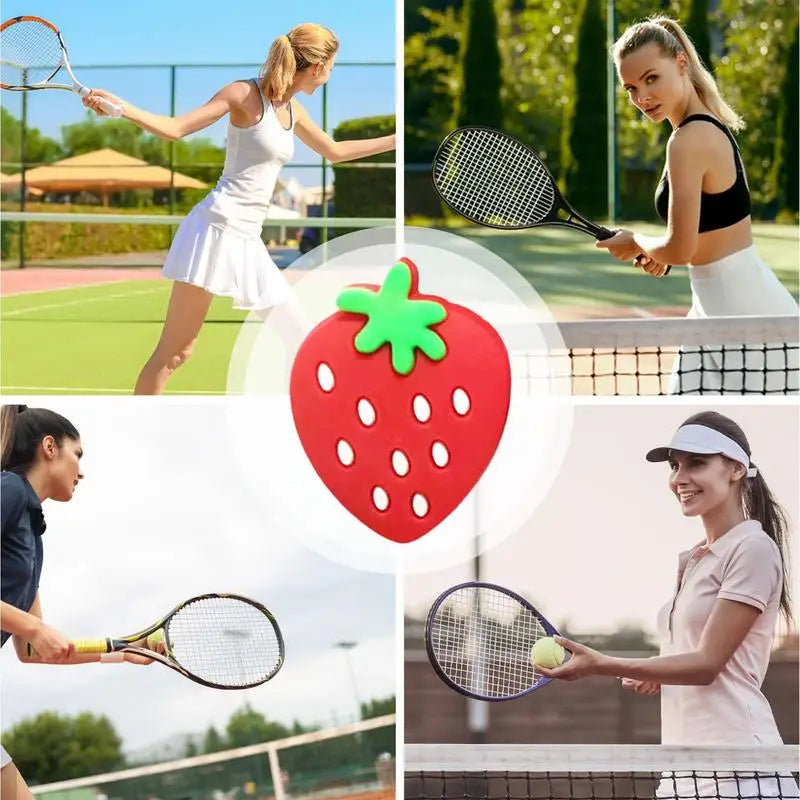 Tennis Racket Shock Absorbers Vibration Dampeners Durable Anti-vibration Silicone Cartoon Strawberry Tennis Accessories