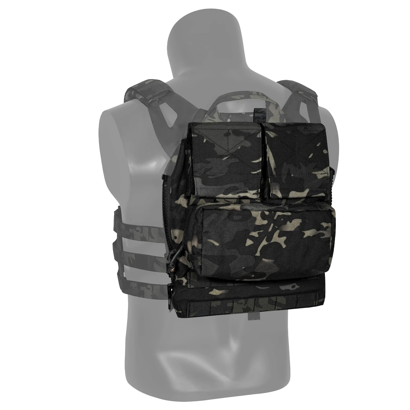 KRYDEX 500D Nylon Tactical Vest Jumpable Plate Carrier MOLLE Front Flap Panel Backpack Hunting Ranger Green Camo Men's Vest