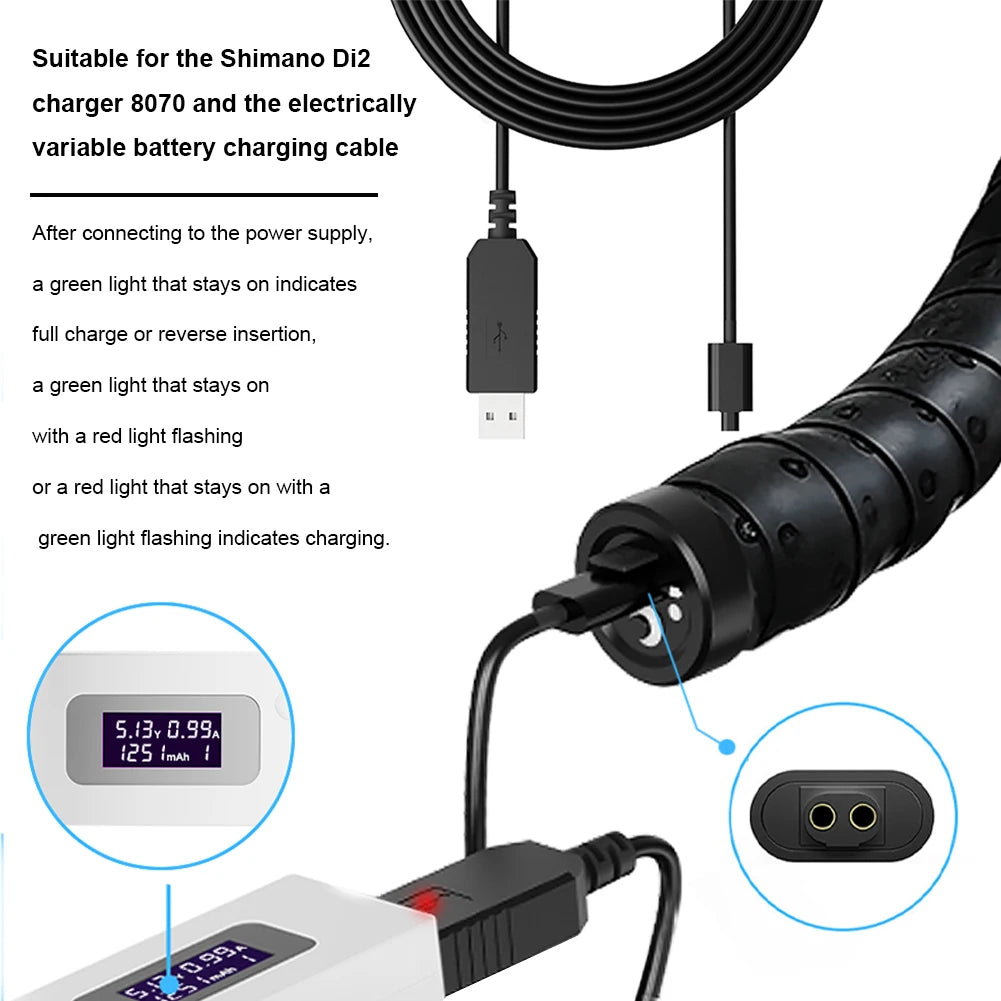 Variable Speed Charging Plug Design For Shimano Di2 Road Mountain E-Variable Speed All-In-One Charger With Full Power Off