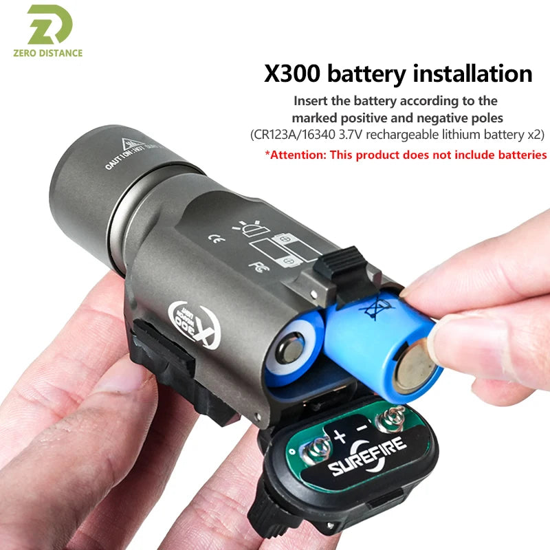 Tactical SF X300 X300U Ultra Metal Flashlight Strobe Scout Light M300C M600C PEQ Airsoft Hunting Weapon Flashlight Fit 20mm Rail