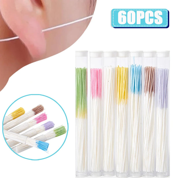60Pcs Pierced Ear Cleaning Set Herb Solution Paper Floss Ear Hole Aftercare Tools Kit Disposable Earrings Hole Cleaner kit