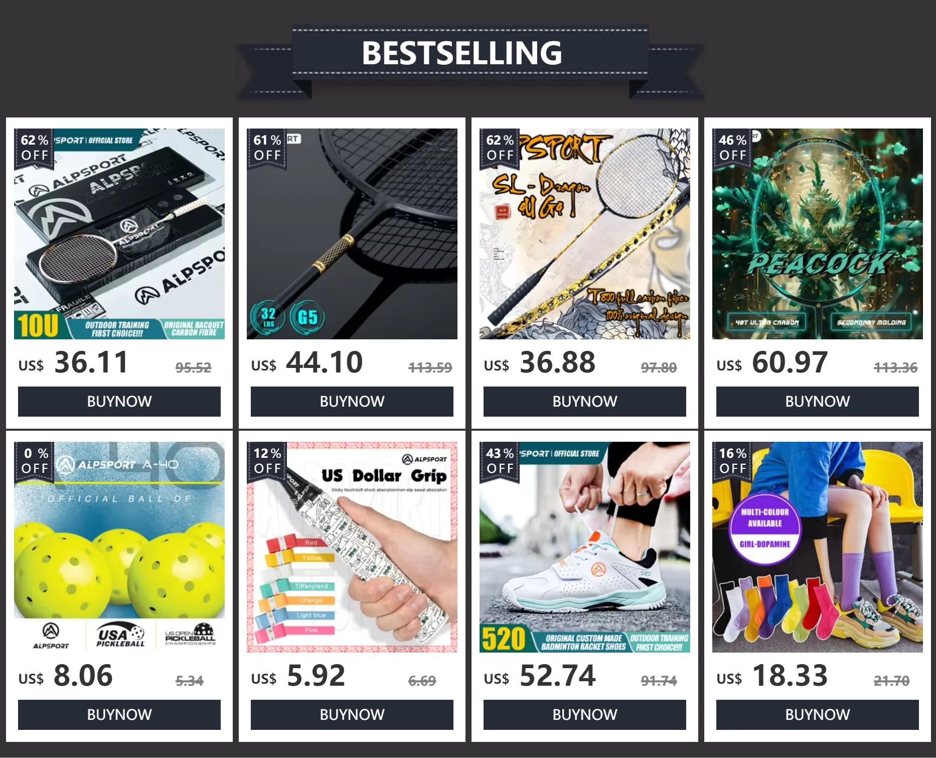 ALPSPORT JL T800 Carbon Fiber Tennis Racket 18K, Professional Training Racket with Bag & Adjustable Strap (Men & Women)