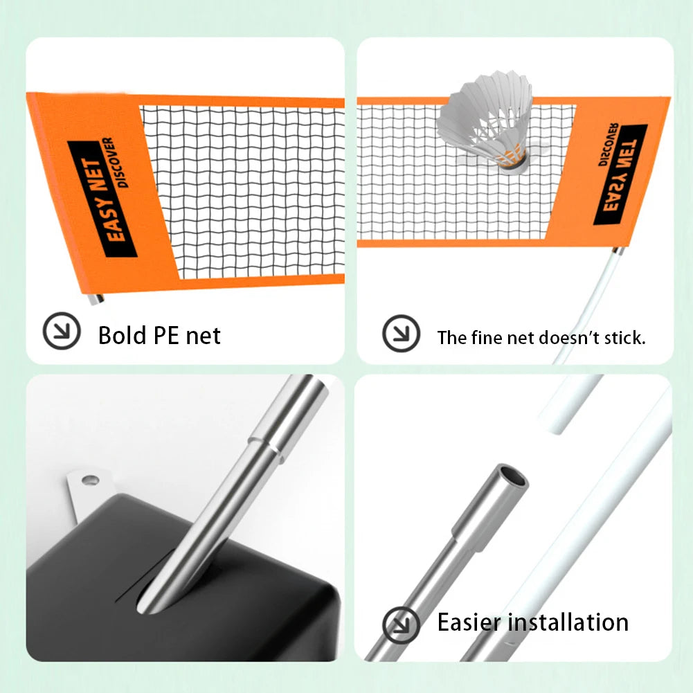 Professional Badminton Net Badminton Training Net Easy Setup Height Adjustable Volleyball Net with Carry Bag for Outdoor Indoor