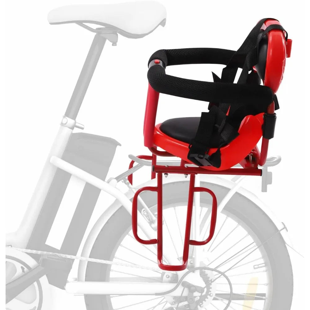 Rear Child Back-Mounted Bike Seat Portable Baby Safety Rear Seat with Soft Cushion with Safety Belt for Adult Bike