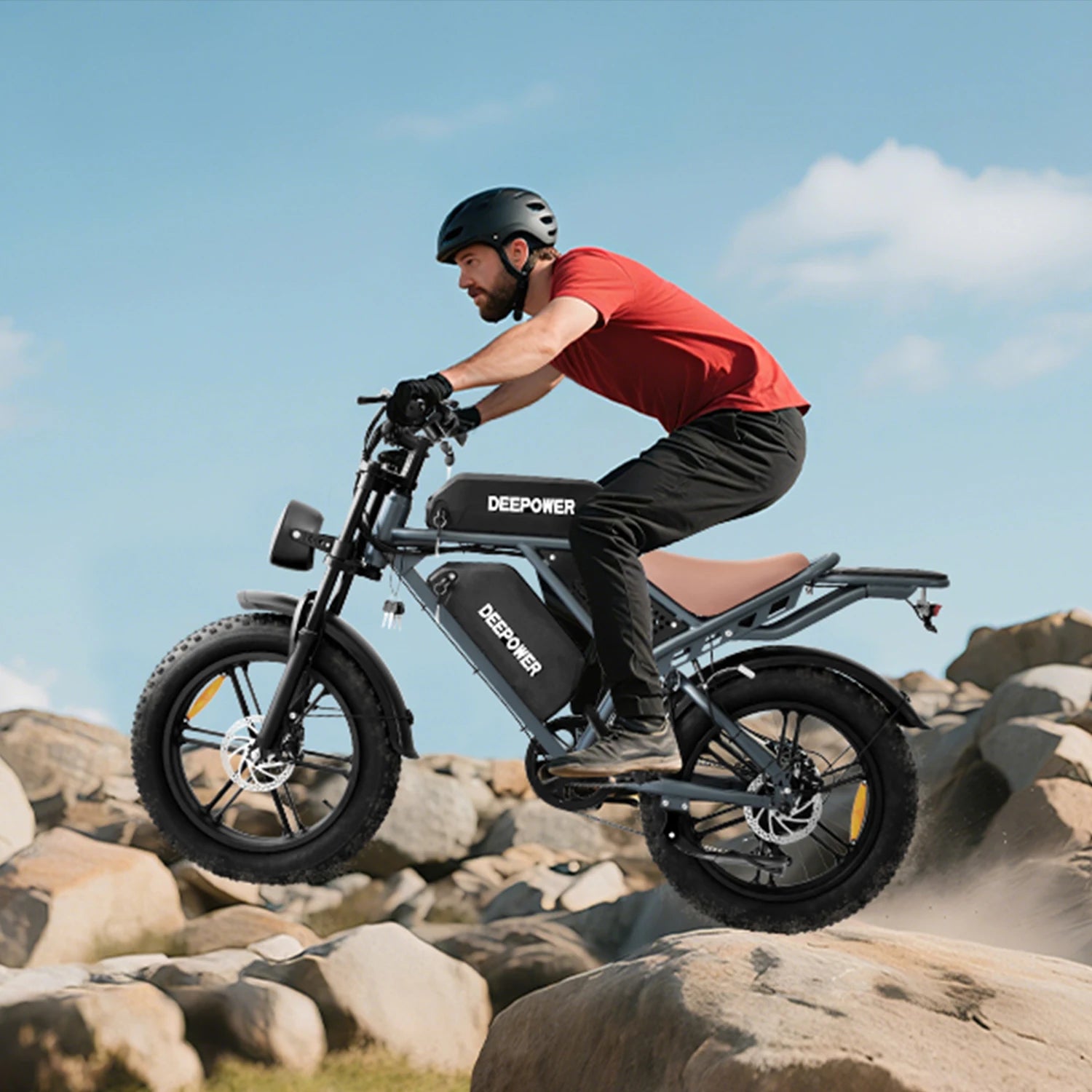 DEEPOWER QS7 Max Electric Bicycle 2000W Brushless Motors MTB E-bike 48V 35AH Lithium Battery Speed 50Km/h Adult Off Road Ebike