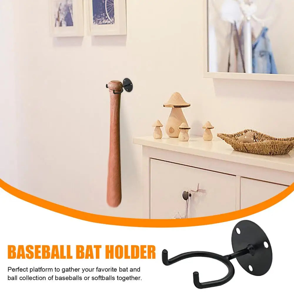Baseball Bat Holder High-Strength Baseball Bat Holder Wall Mount Display Space-Saving And Multifunctional Metal Storage Rack For