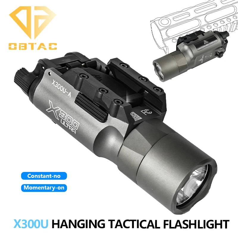 Tactical SF M300C M600C Metal Flashlight Strobe Scout Light X300 X300U Ultra Airsoft Hunting Weapon Scout Light Fit 20mm Rail