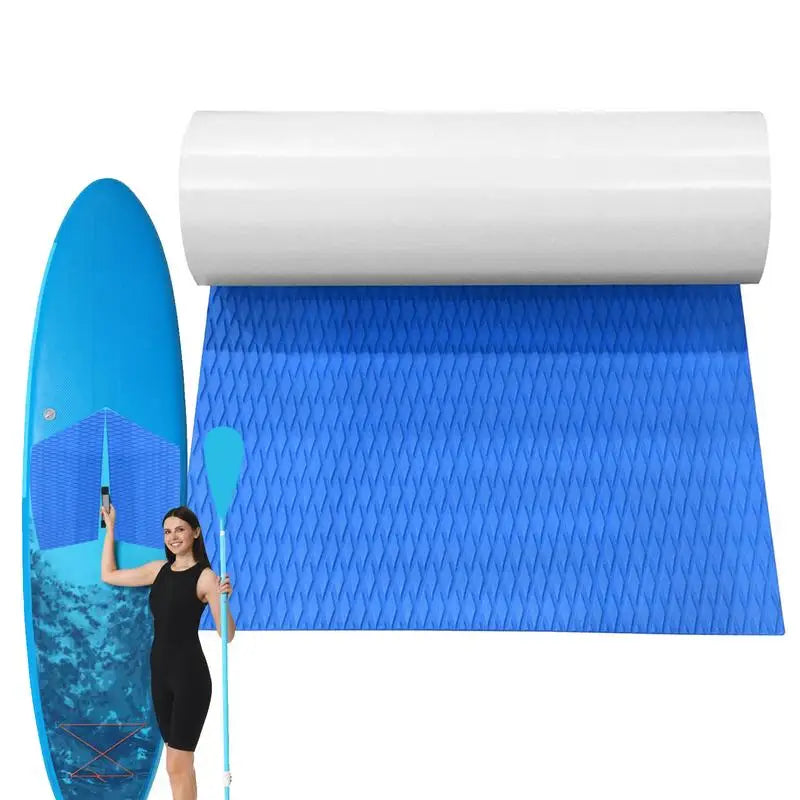 Surf Traction Pad Deck Grip Mat EVA Foam Boat Deck Mat Self-Adhesive Trimmable Sheet Anti Skid Watercraft Water Sport Flooring