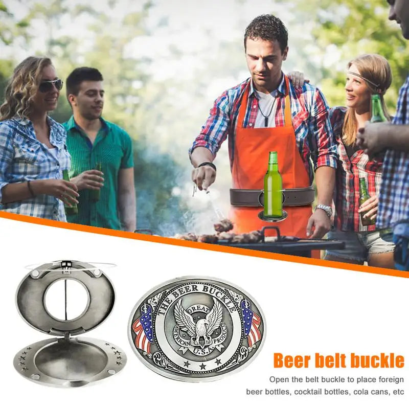 Portable Beer Holder Belt Buckle Hands-Free Beer Belt Tray Buckle Cup Holder Webbing Detach Buckle Picnic BBQ Beer Belt Holder