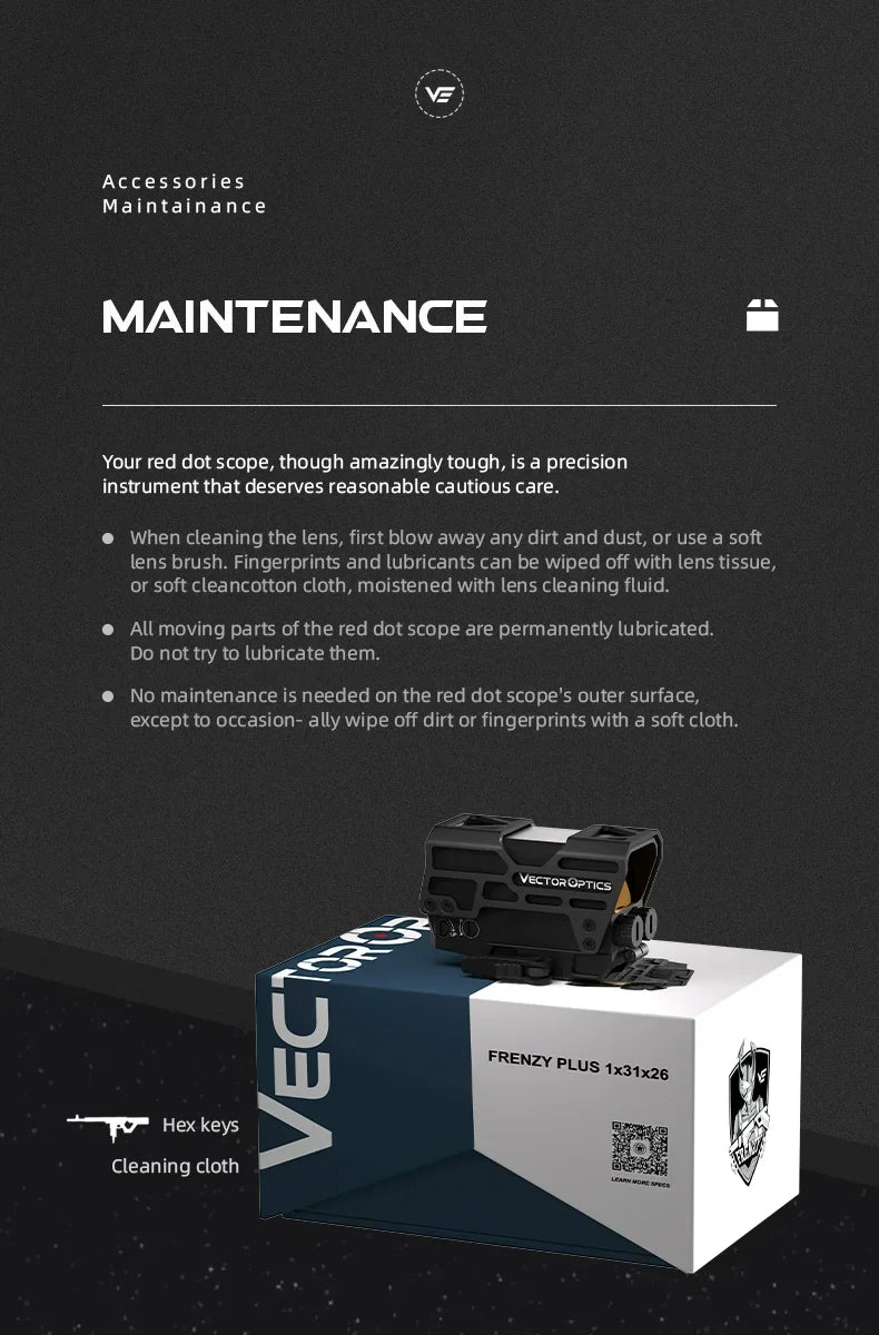 Vector Optics Frenzy 1x31x26 Red Dot Sight | 50K Hours Battery & Motion Sensor | 3 MOA & IP67 Waterproof | Lifetime Warranty