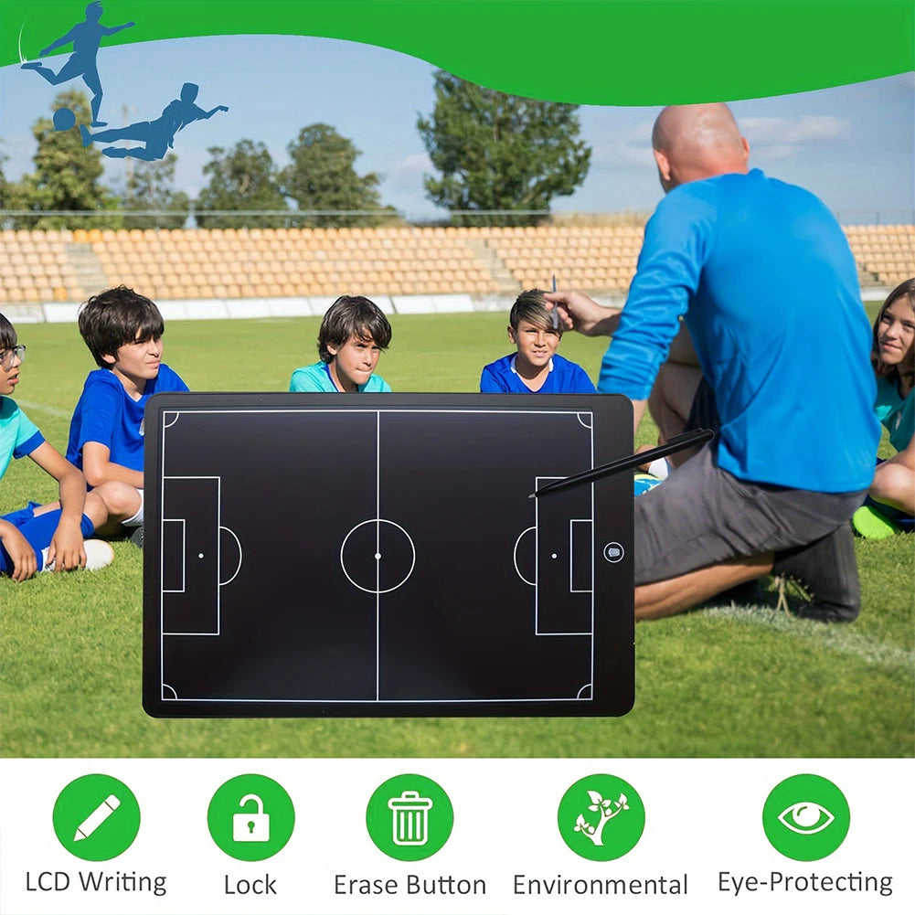 16 Inch LCD Electronic Football Tactical Board with Pen Soccer Coaching Board for Football Coach Marker Training Writing Tablet