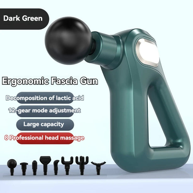 SHEEAMY Fascia Gun, Deep Tissue Back Massage Gun for Pain, With 8 Massages Heads & Silent Brushless Motor, Portable Handheld